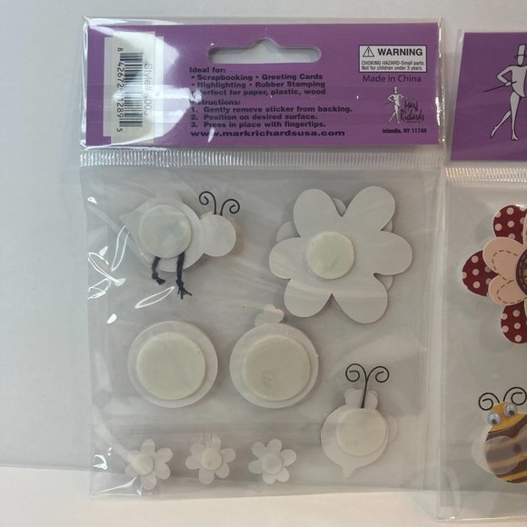 Scrapbook Embellishments Stickers Googly Eye Bees Flowers Paper Crafts Cards - Picture 8 of 13